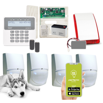 ZESTAW ALARMOWY SATEL PERFECTA-IP 32-WRL 4 CZUJKI SWAN QUAD + PRF-LCD-WRL + SYRENA MSP-300 R